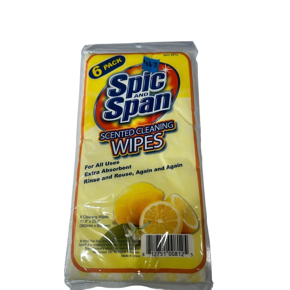 Spic and Span Scented Cleaning‎ Wipes 6 Pack Lemon HTF Discontinued New